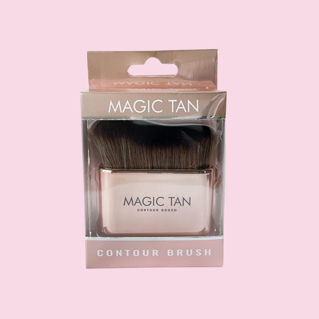 Magic Tan Contour Brush single pack in retail packaging with soft blending bristles