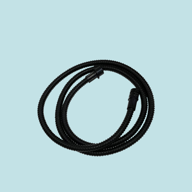 Black iTan Pro Hose used for professional spray tan machines and the iTan Deluxe Gun Conversion Kit.