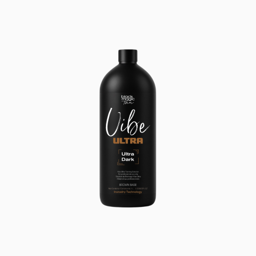 Vibe Ultra spray tan solution bottle – ultra dark, fast-drying tanning formula.